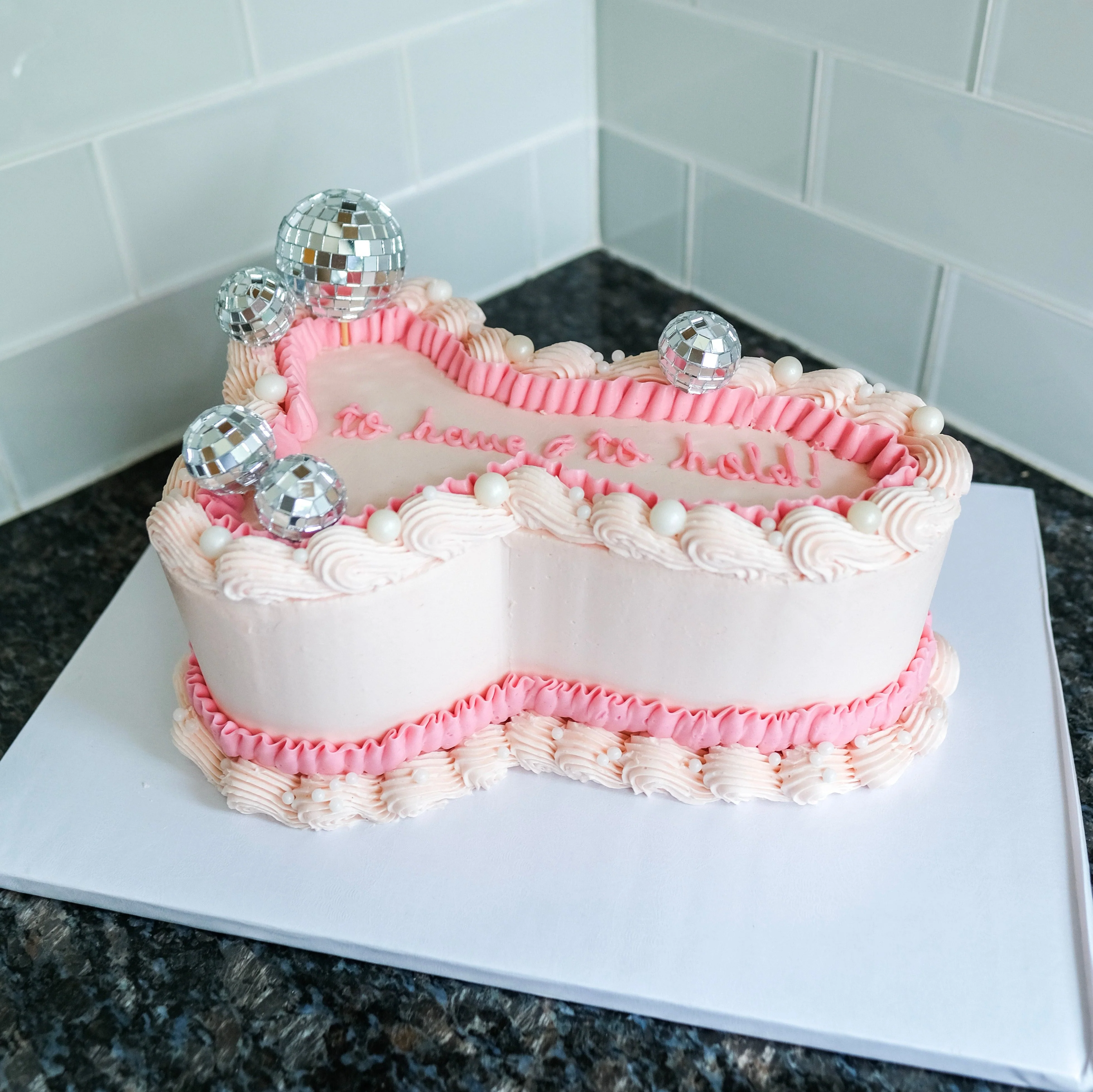 Bachelorette Penis Cake with Pearls and Disco Balls - Image 3