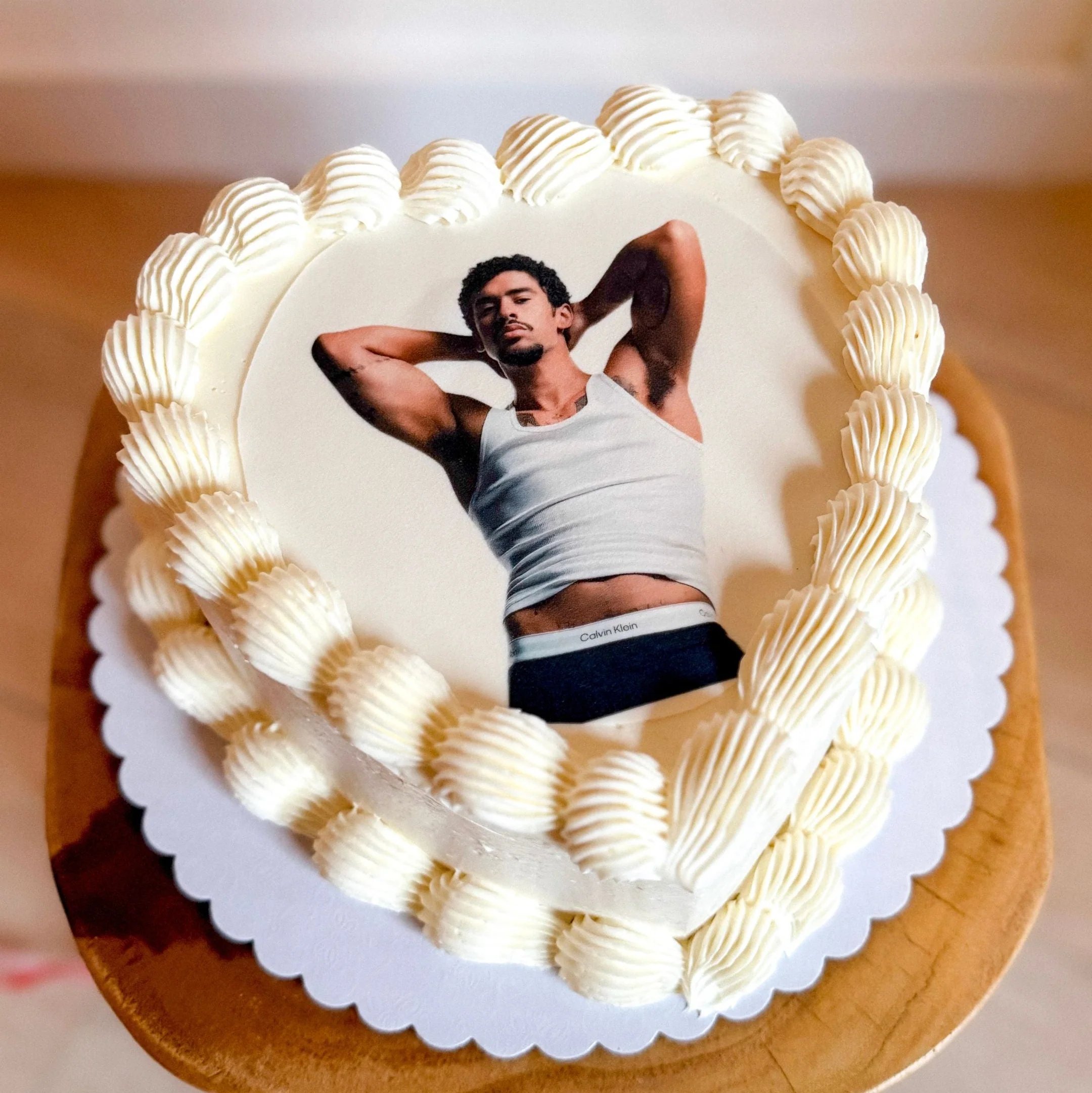 Bad Bunny Super Bowl Heart Cake - Image 3