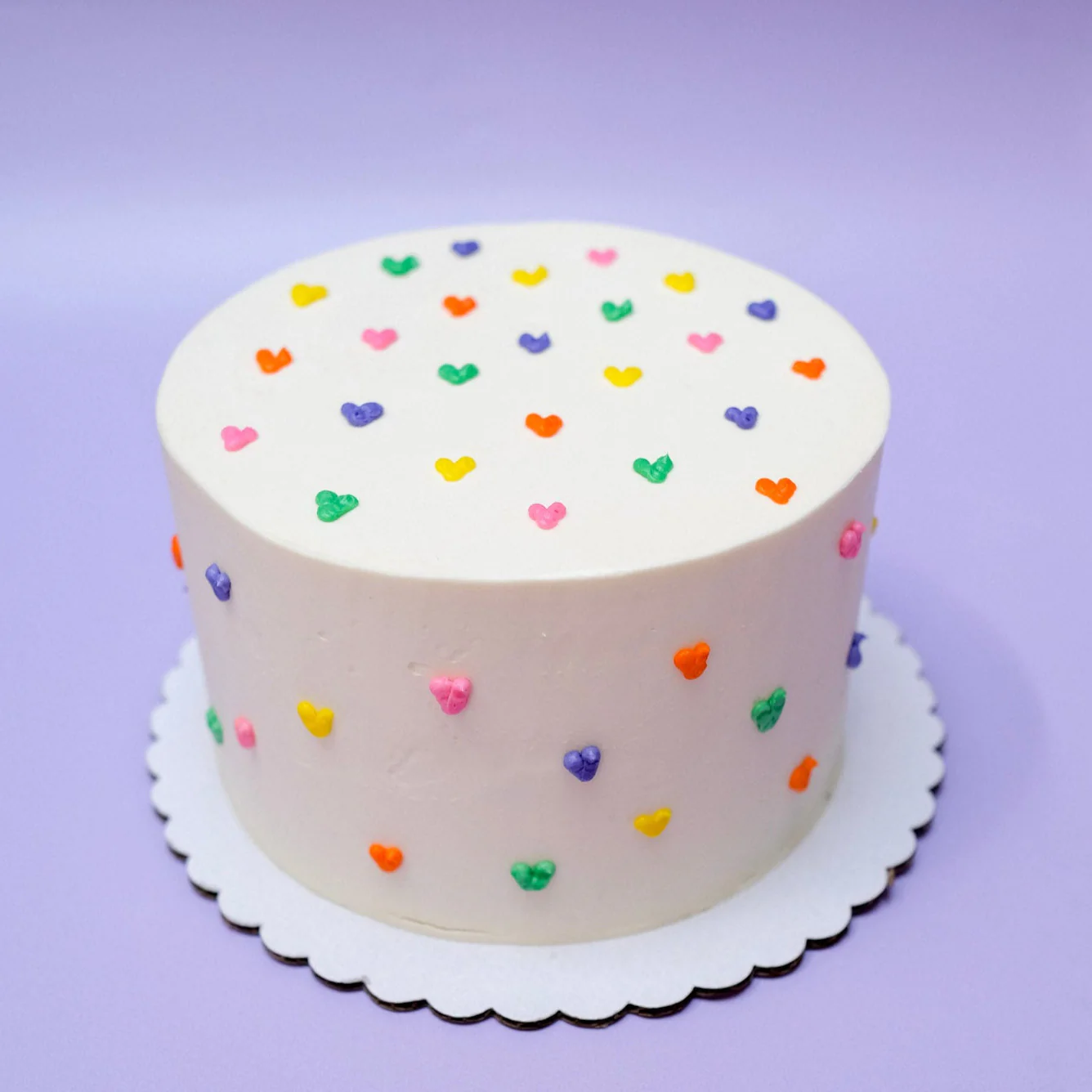 Colorful Hearts Cake