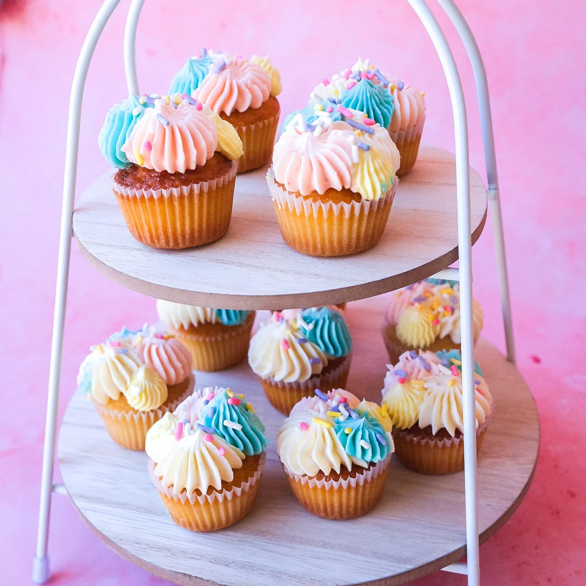 Pastel Rainbow Mini Cupcakes, box of 24 - Image 3
