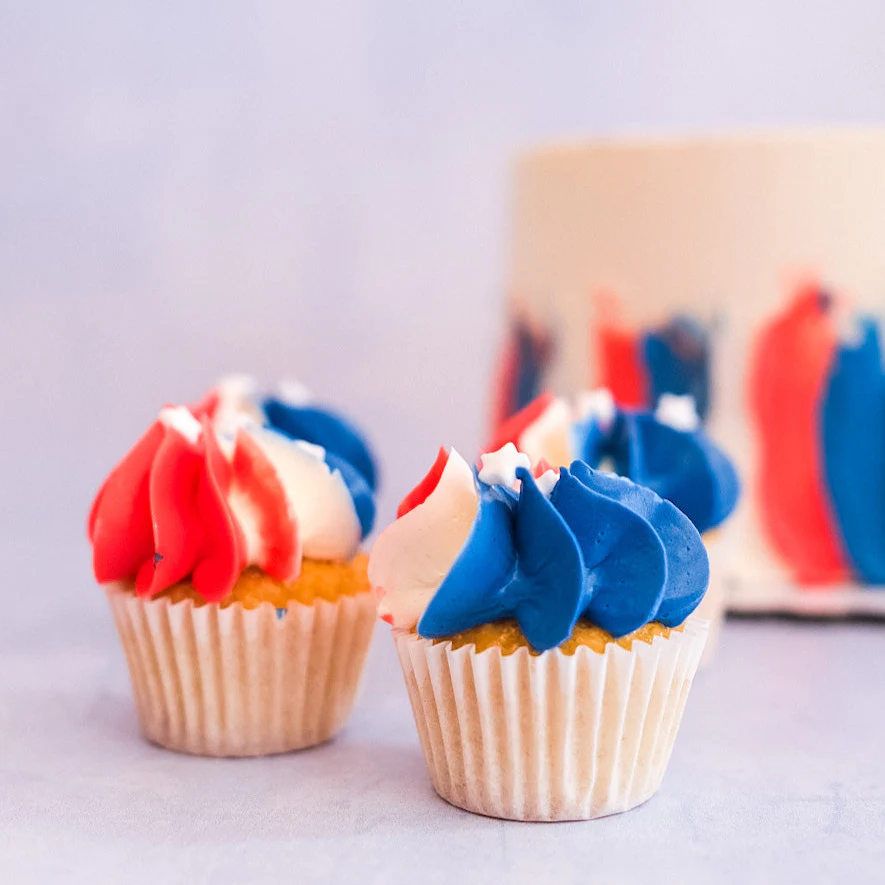 Red, White and Blue Mini Cupcakes, box of 24 - Image 4