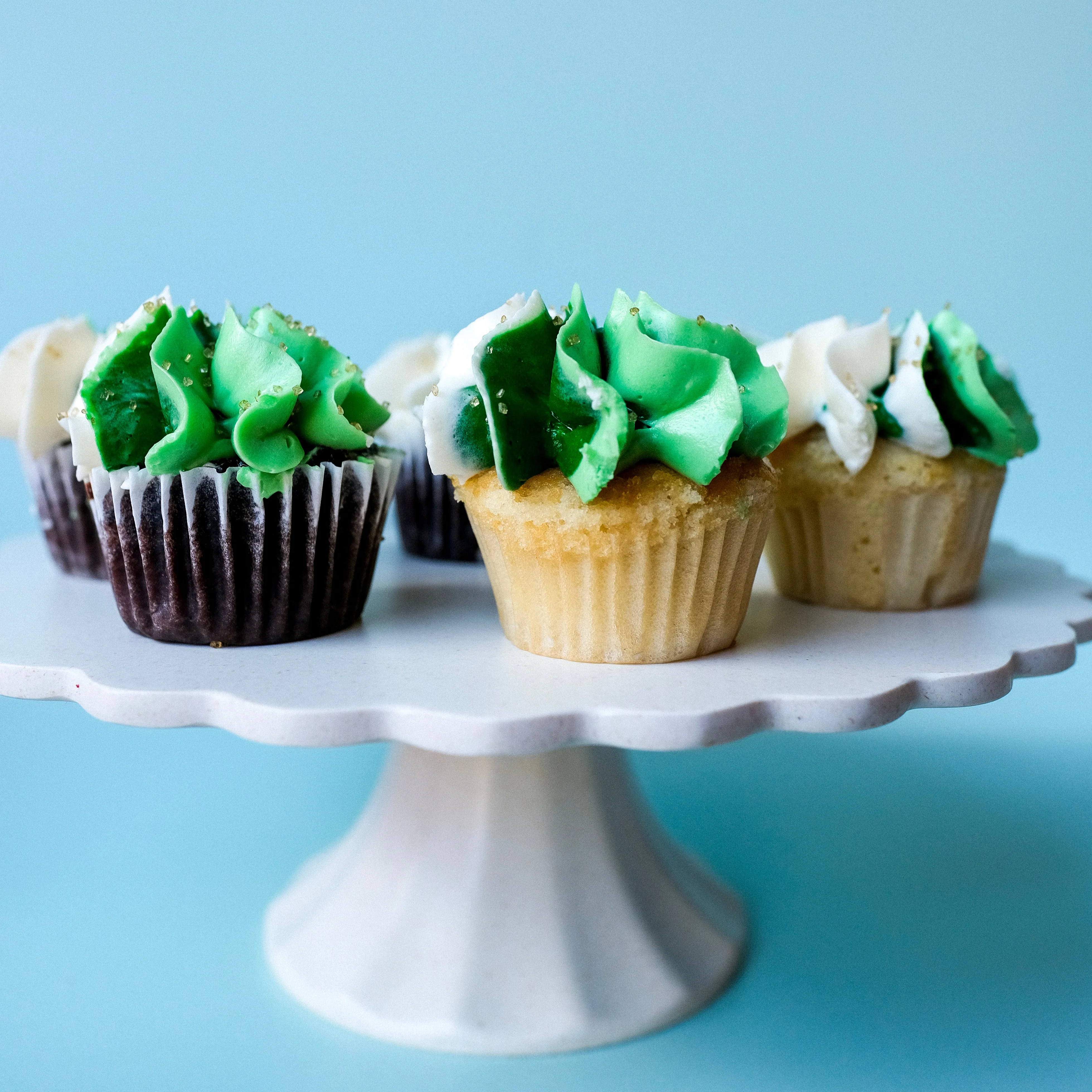 Green St. Patrick's Day Mini Cupcakes, box of 24 - Image 3
