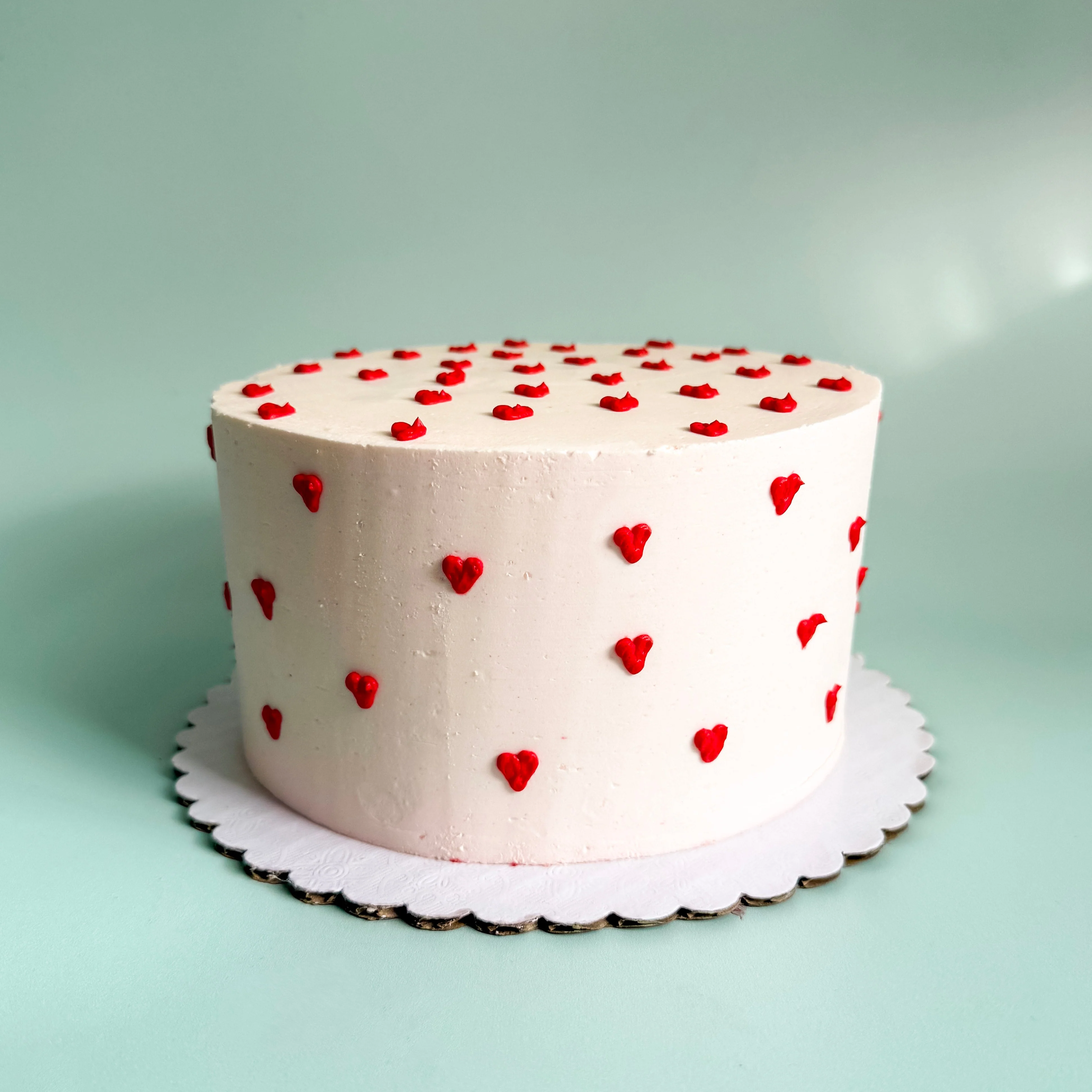 Hearts Cake, Light Pink and Red - Image 3