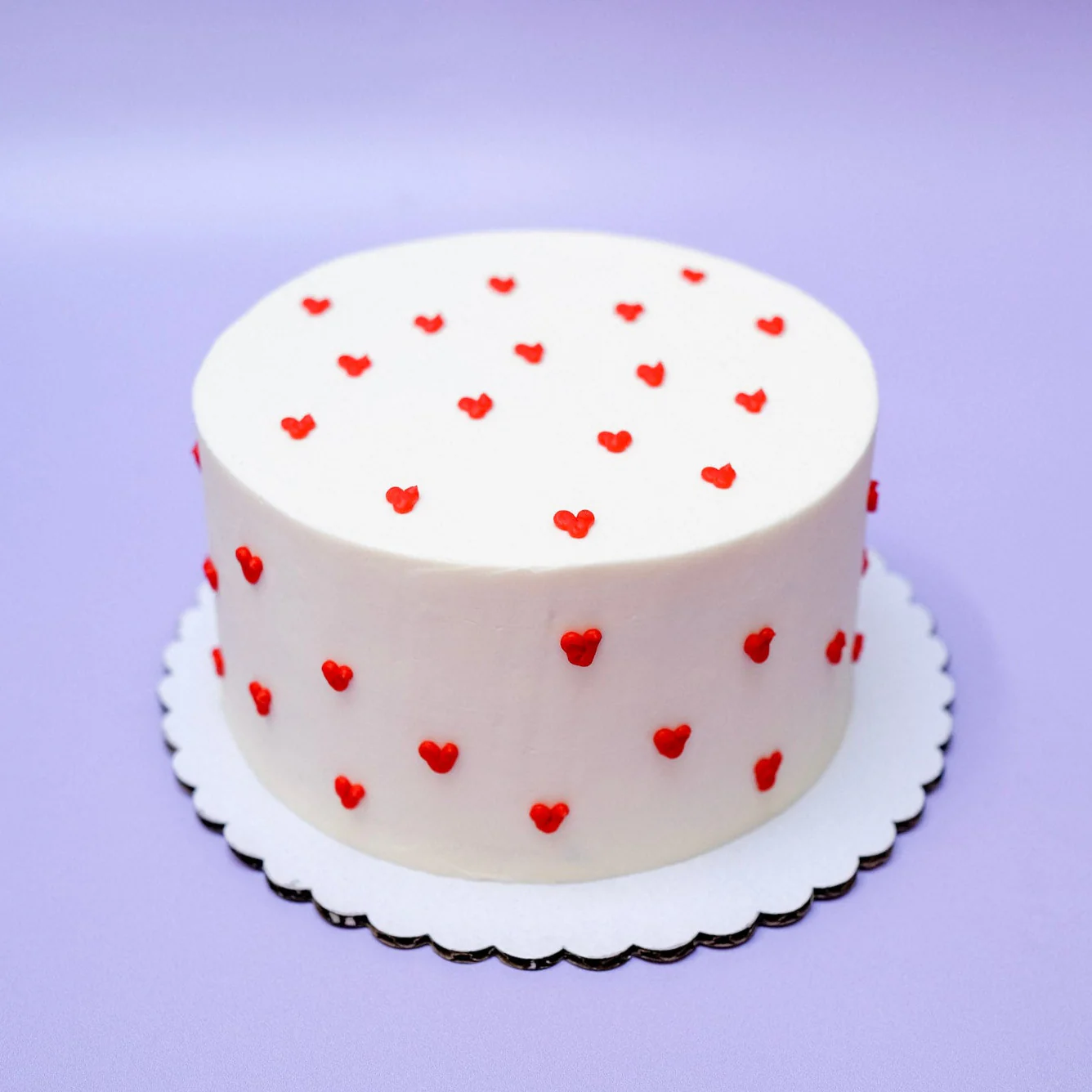 Hearts Cake White and Red