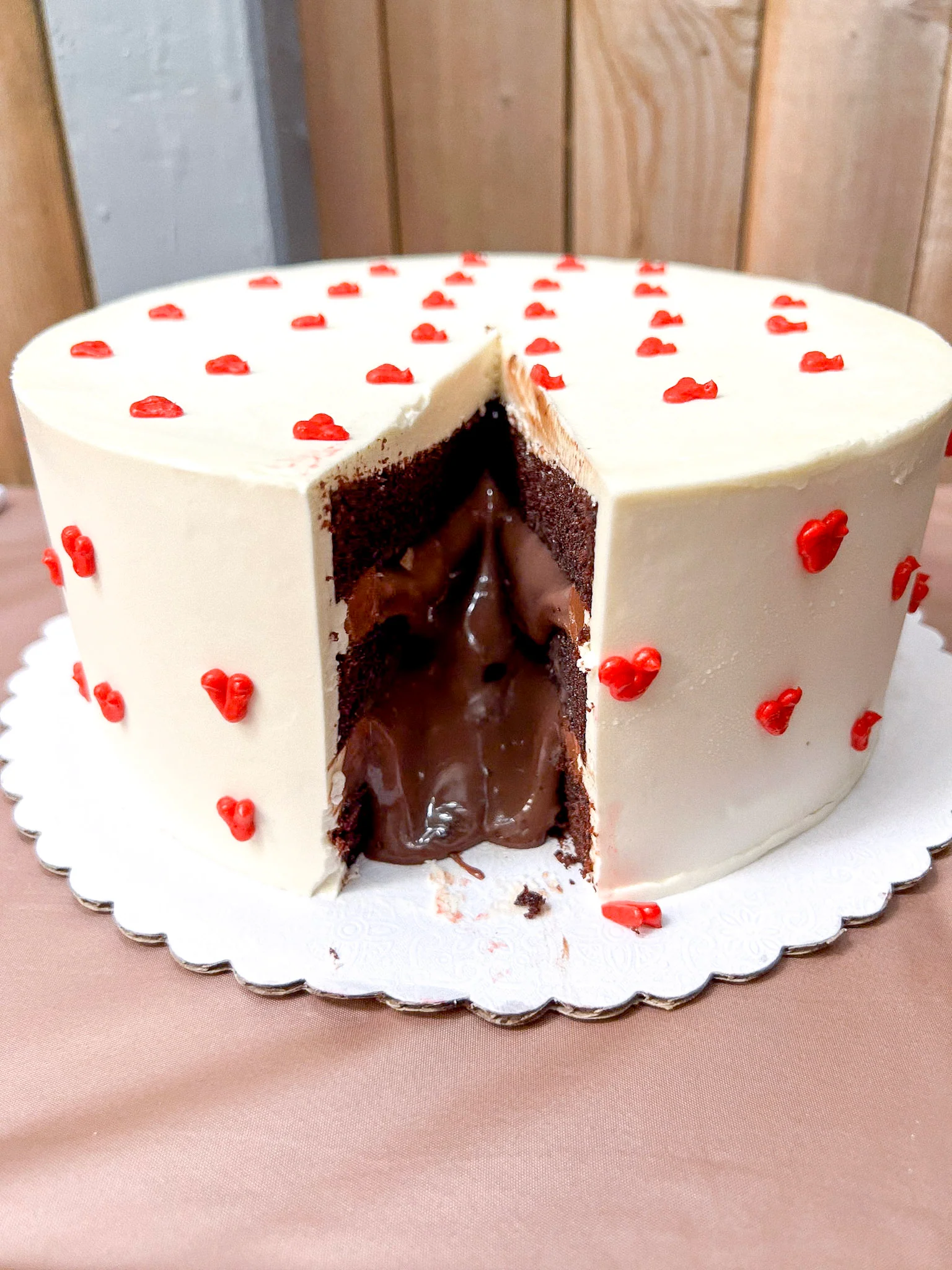 Hearts Cake White and Red - Image 4