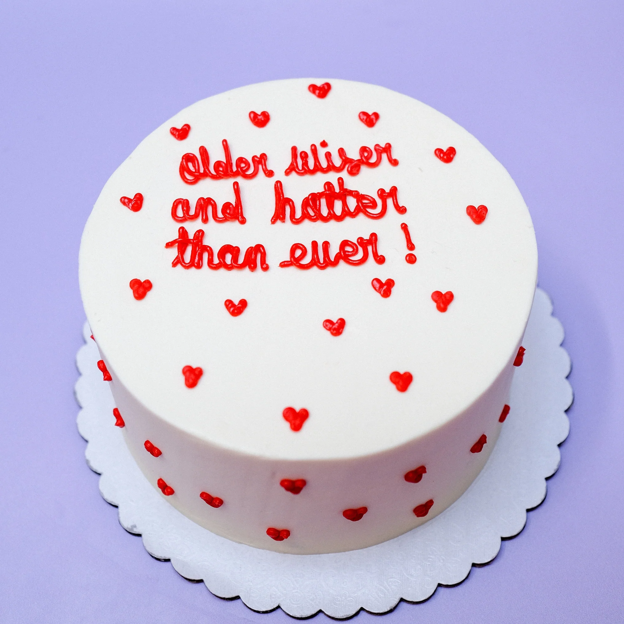 Hearts Cake White and Red - Image 5