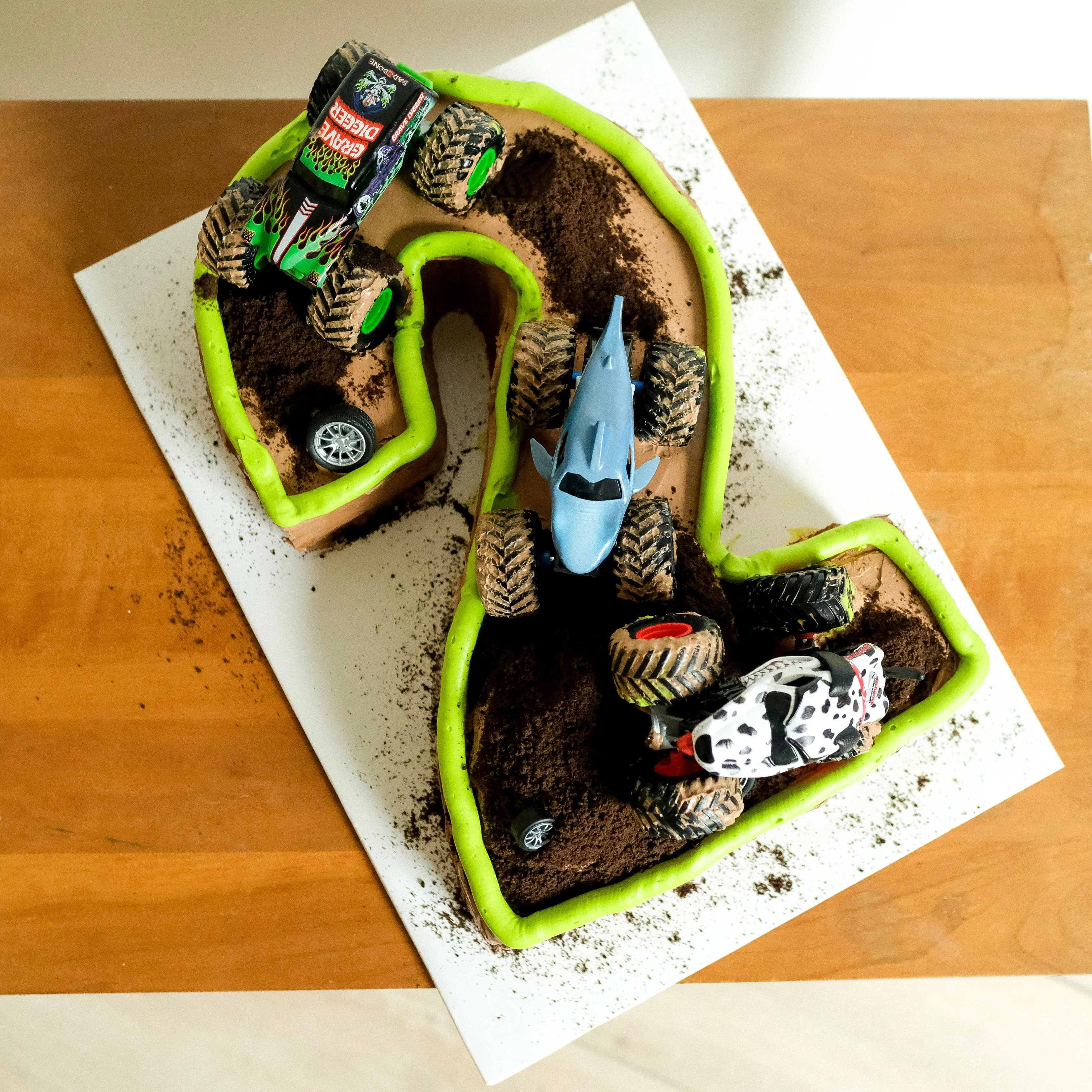 Monster Truck Number Cake