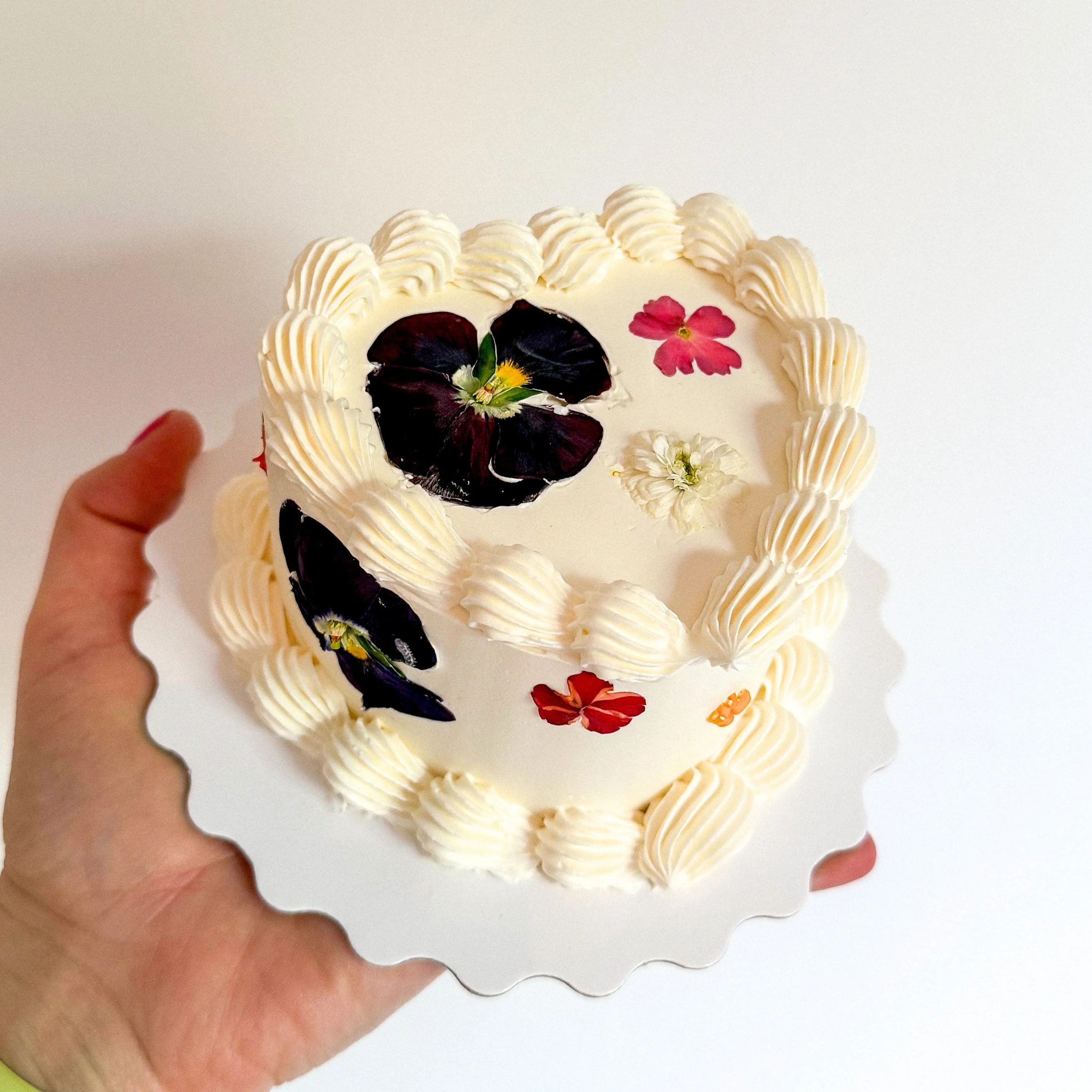 Mother's Day Mini Heart Flower Cake