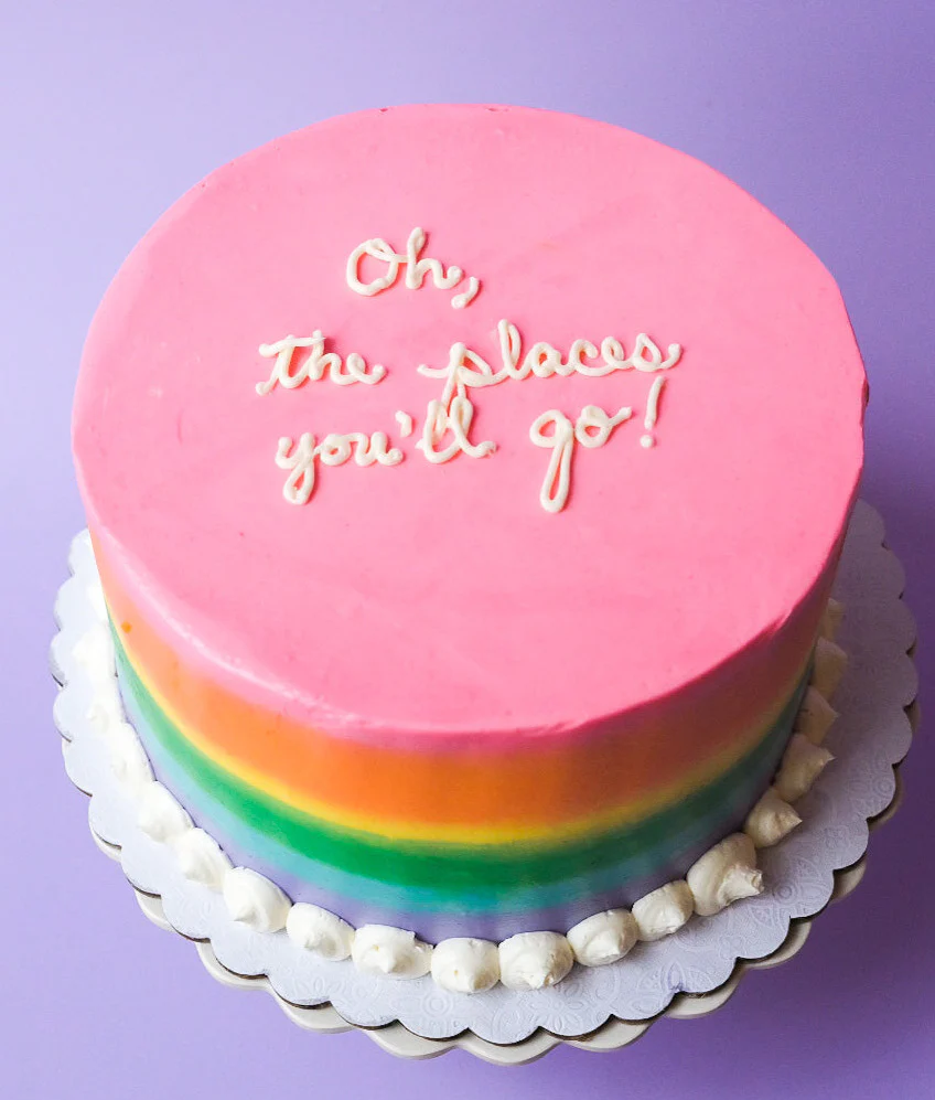 Oh The Places You'll Go Graduation Rainbow Cake - Image 4