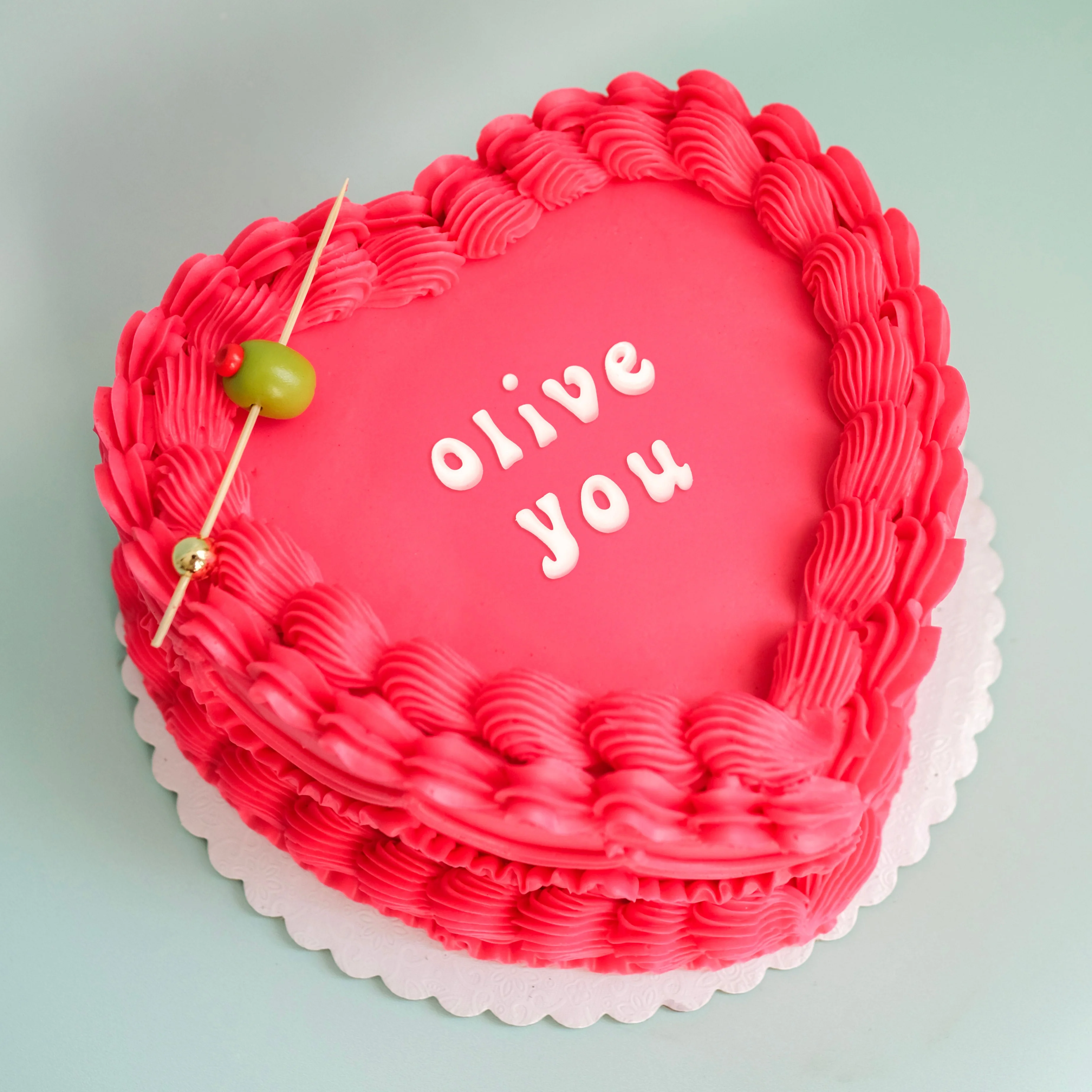 Olive You - Valentine's Day Pink Martini Cake