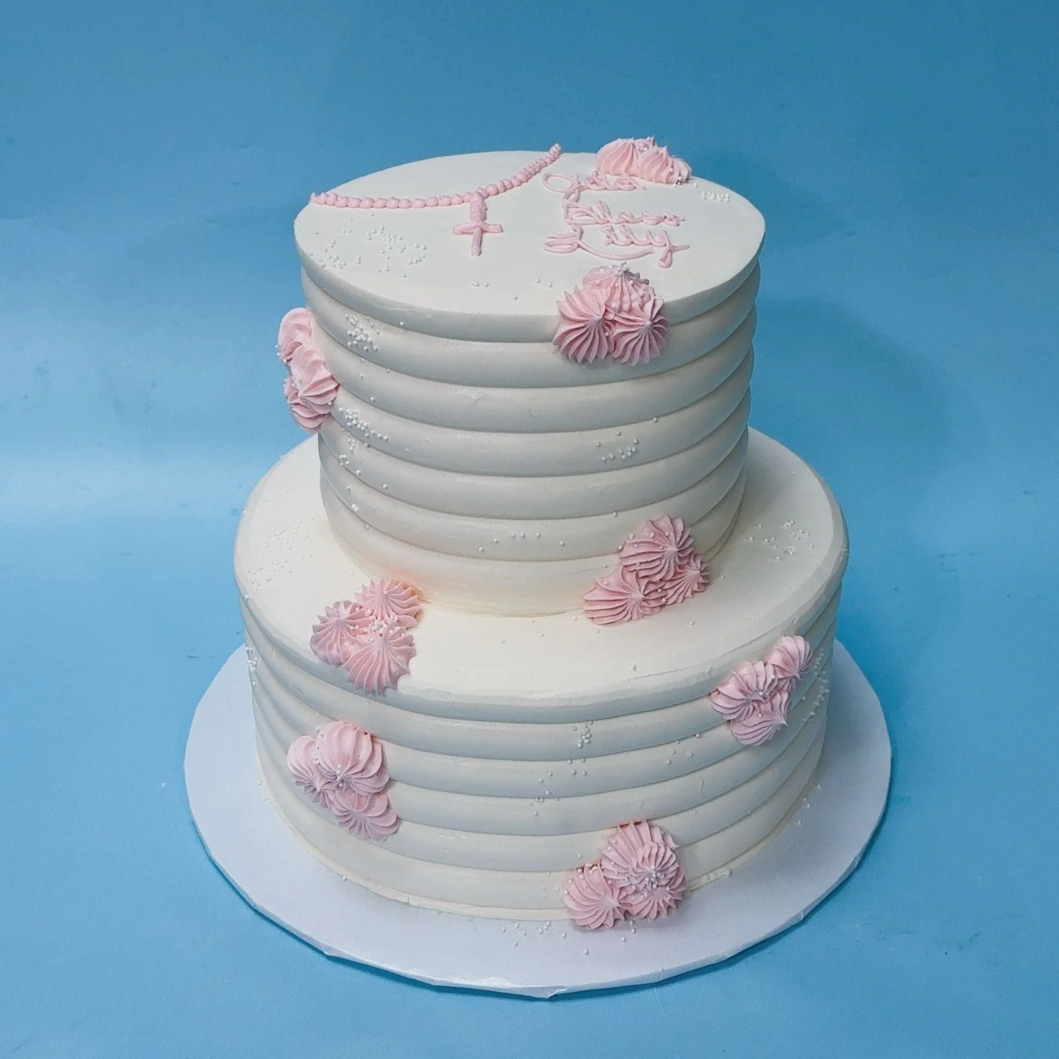Rosary Bead Baptism Cake - Image 5
