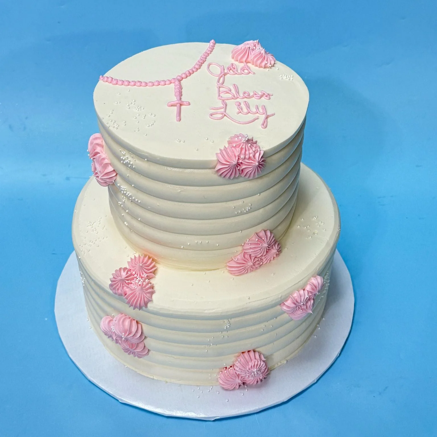 Rosary Bead Baptism Cake - Image 6