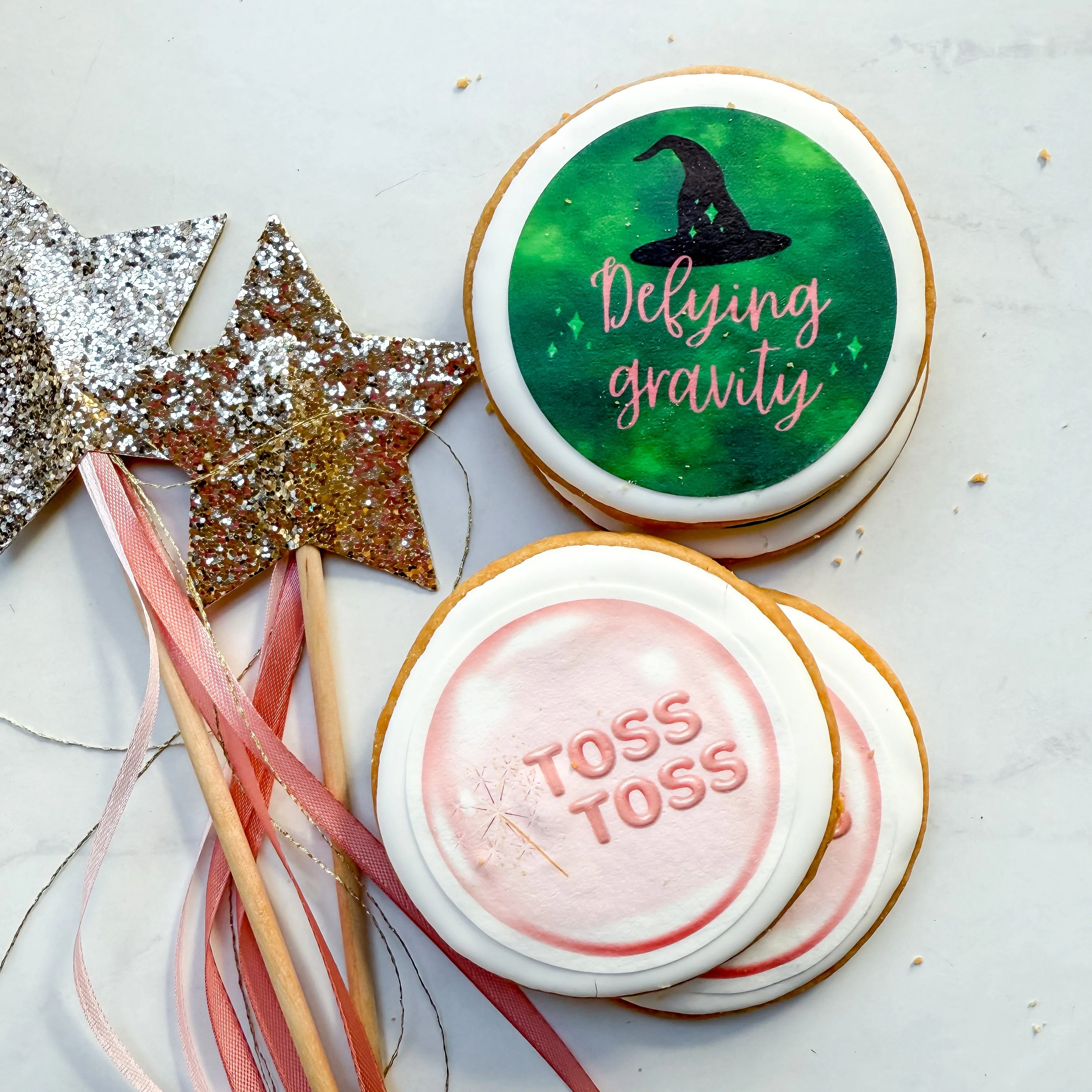 Wicked Glinda and Elphaba Printed Sugar Cookies